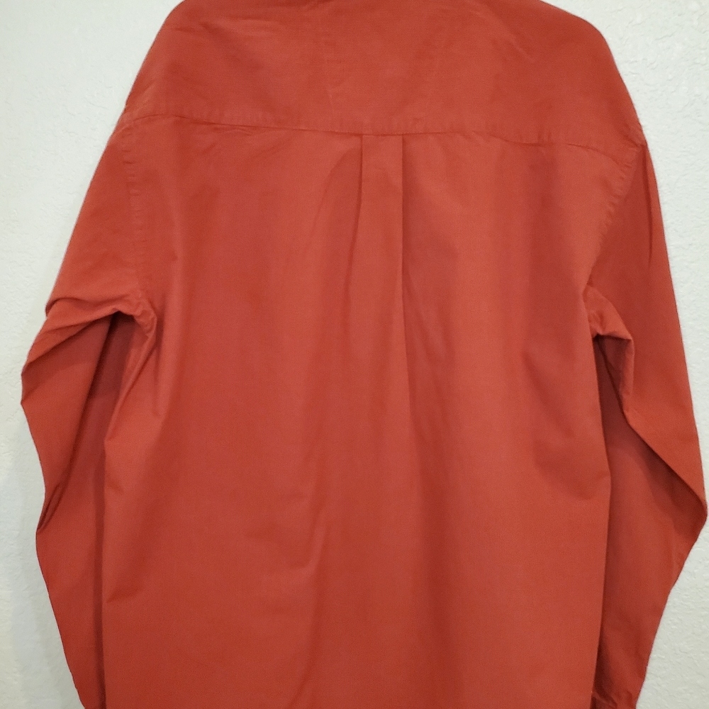 George Strait Wrangler Orange Plaid Long Sleeve - Picture 2 of 4